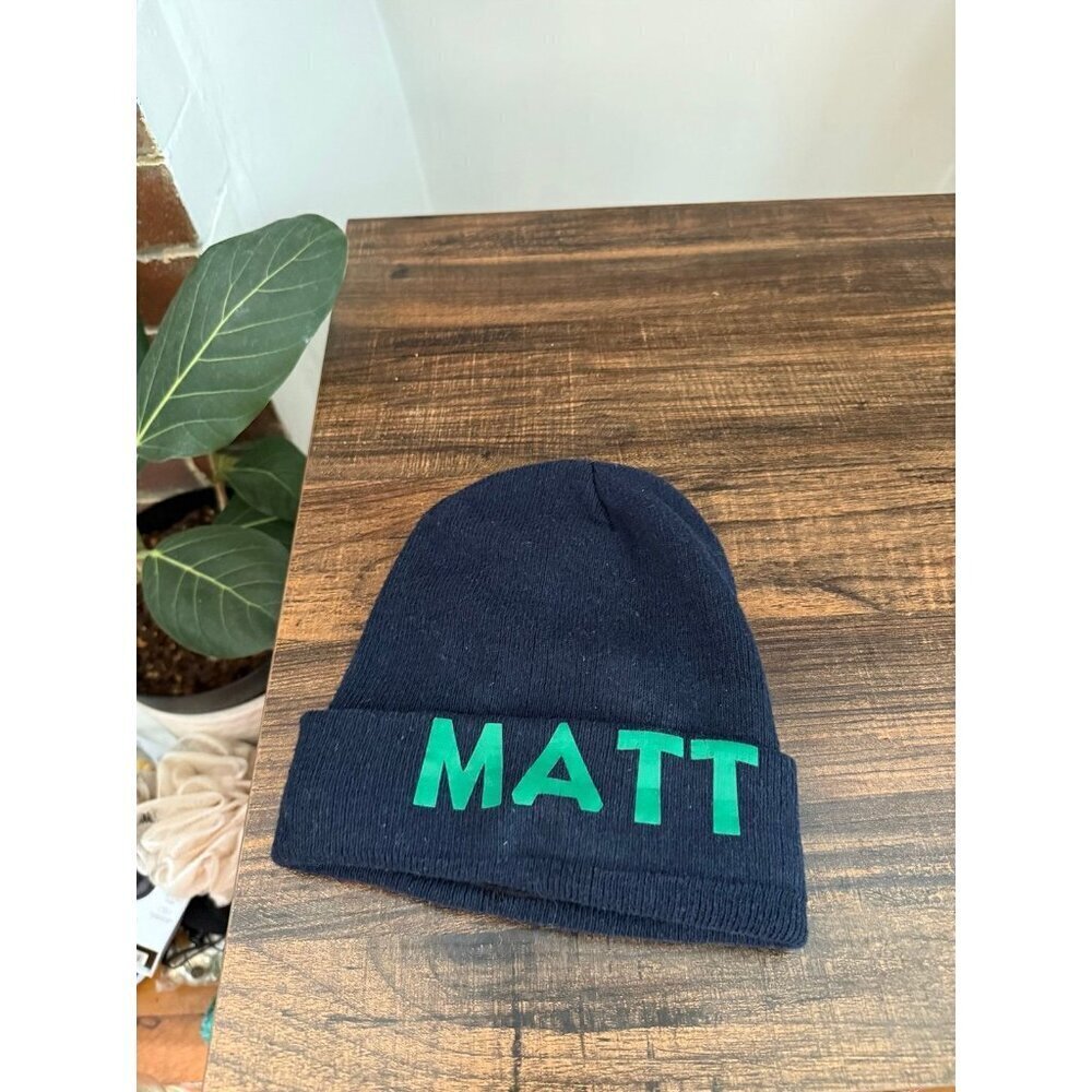 Dark blue adult size MATT beanie
